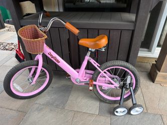 Joystar pink kids bike in great condition with training wheels