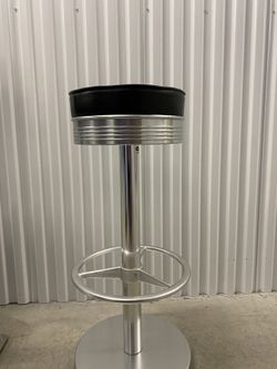 Chrome and Leather round barstool