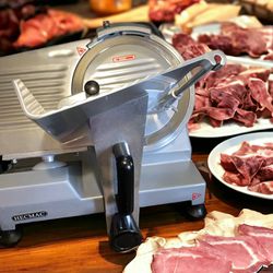 HECMAC 10" Commercial Electric Meat Slicer  Auto Sharpening with Wet Stone