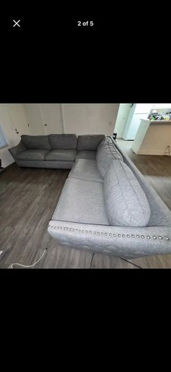 Beautiful elegant upscale luxury plush L Shape Sectional sofa