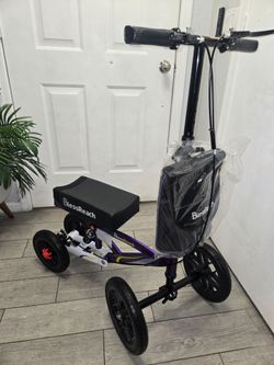 BlessReach All Terrain Foldable Knee Scooter Walker, Disc Brake Knee Walker
