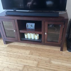 Cherry wood TV console