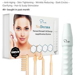 Brand New NuDerma Portable Handheld Skin Therapy Wand Machine w/Neon