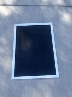 Black Chalkboard Sign with White Wood Frame – 23” x 17”