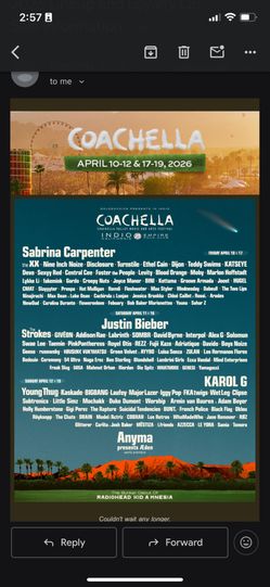 Coachella Weekend 1 Ticket For Sale