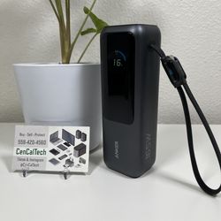 Anker Laptop Power Bank, 25,000mAh Portable Charger with Triple 100W USB-C Ports Retractable Cable