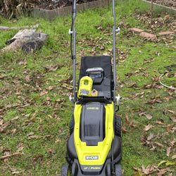 18 volt lawn mower push 13 inch with battery and charger 
