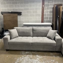 Gray Sofa Couch with Optional Ottoman