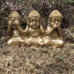 12 X 7 8 inches Solid Stone Buddha’s 