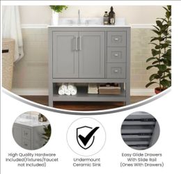 No top 36"BATHROOM VANITY CABINET