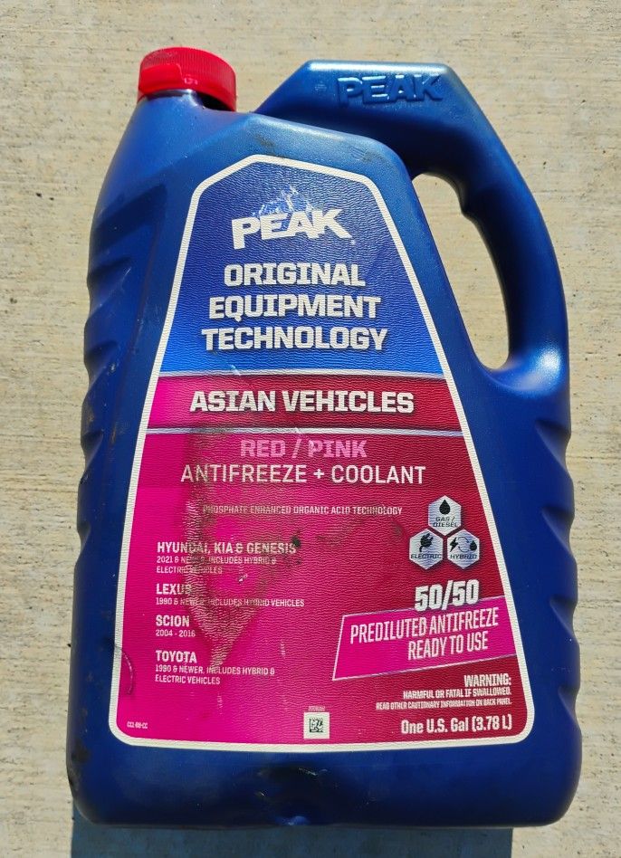 ANTIFREEZE - PEAK ORIGINAL EQUIPMENT TECHNOLOGY ASIAN VEHICLES PRELUDED 50/50