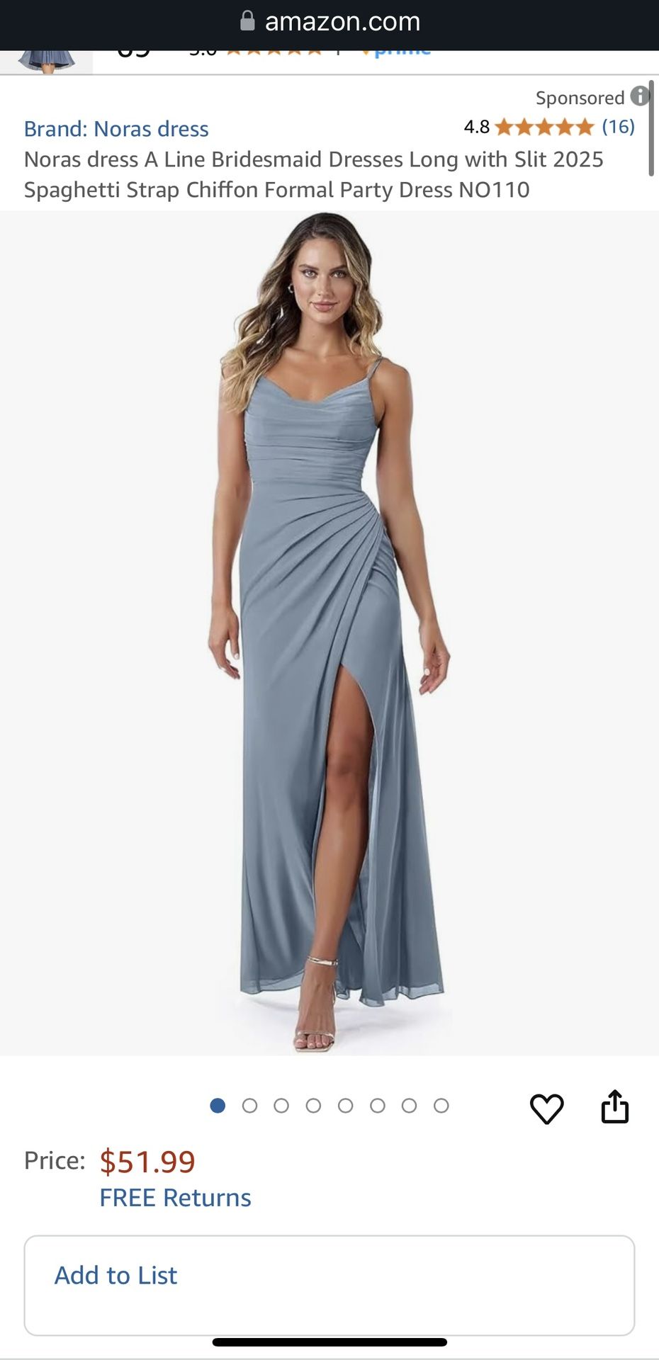 Dusty Blue Dress, Size: S