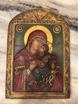 Handmade Bulgarian Orthodox Icon – Virgin Mary & Child