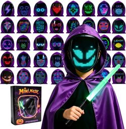 LED Mask & Magic Wand,Light Up Mask Wand Toys,Kids Gifts Ages 5-12