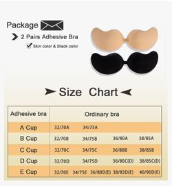 Sticky Bra Strapless Adhesive Bra Push Up 2PCS Reusable Strong Stickness Backless Bra Lift for Women