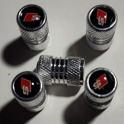 Set Of 5 New  Wheel Tire Caps Air Valve Stem Cover For Audi 