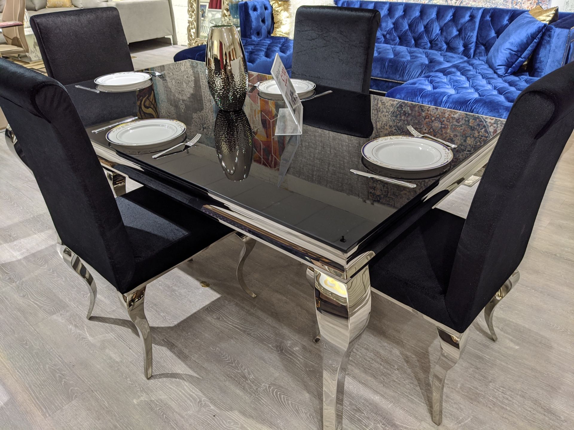 Modern Glass Dinette Table Set, On Sale!