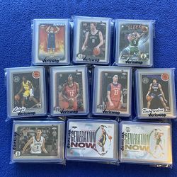 100 CARDS- ROOKIE CARDS (About 90%), A Few NBA Basketball Hall Of Famers, MVP’s and All Stars. Pack Fresh. Penny Sleeves And Top Loaders Included.