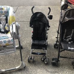Strollers and highchair