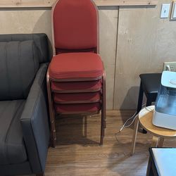 Red chairs With metal frame
