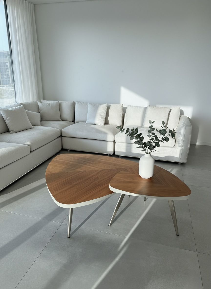 LUXURY COFFEE TABLE SET WALNUT MODANI