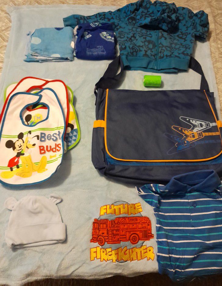 Baby Lot Mickey Mouse Bibs Diaper Bag Hoodie Onesie Hat Bags