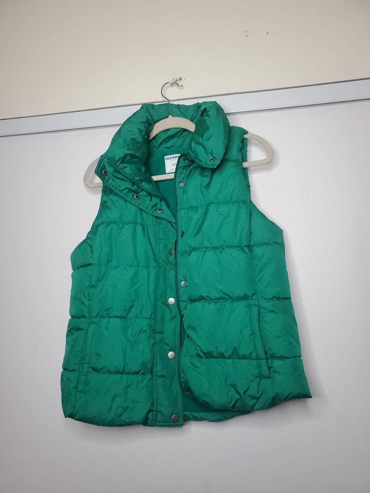 Old Navy Green Puffer Vest Size Large