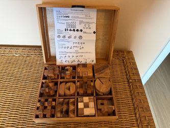 12-Piece Wooden Brain Teaser Puzzle Set