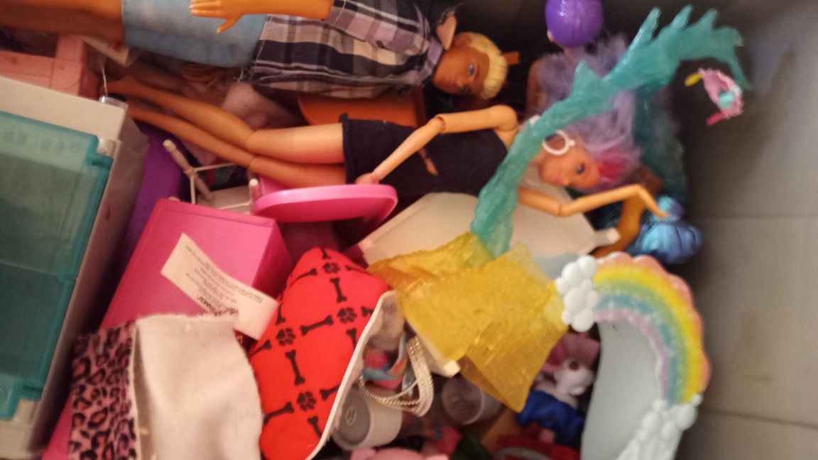 Barbies/ LOL Dolls /American Girl- 3 Crates Full All In Good Condition