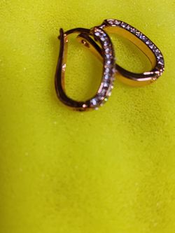 Rose Gold Plated Rhinestone Hoop