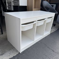 IKEA TROFAST Storage combination with 3 boxes, white/white Excellent Condition