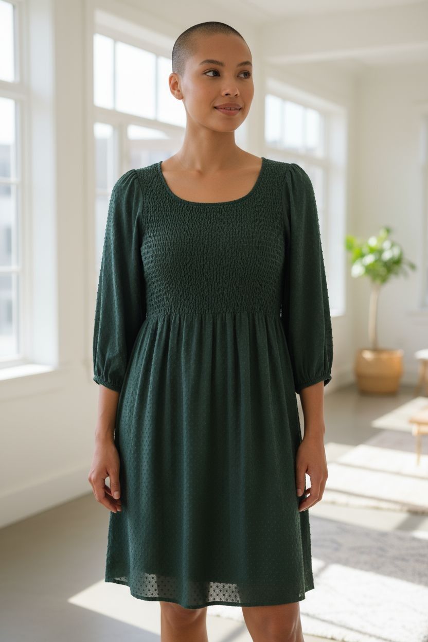 XL TEAL EMPIRE WAIST DRESS EASY TO WEAR