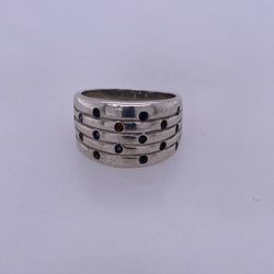 925 Sterling Silver Ring With Colored Stones