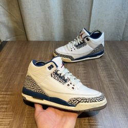 Air Jordan 3 Retro GS 'True Blue' 398614-104  2011 Size 4.5Y Casual Sneakers