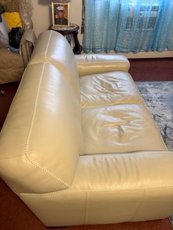 Cream Leather Sofas
