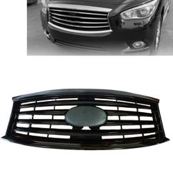 Racing Grill Front Grille For Infiniti JX35 QX60 2013 2014 2015 Glossy Black Upper Bumper Hood Mesh Body Kit Grid