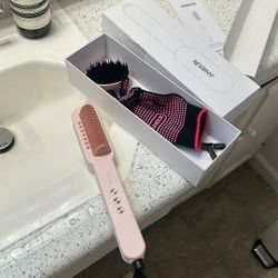  Steam Hair Straightener Brush, 3 in 1 Straightening Brush for Women with Anti-Scald Design, Steam Reduces Damage, Smooths Out Frizz, and Nourishes Ha