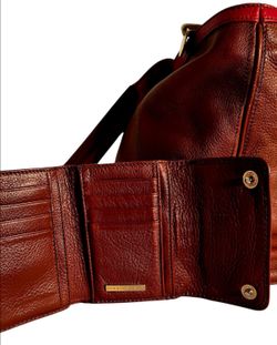 Marc by Marc Jacobs Red Burgundy Leather Tote Bag + Matching Wallet Set