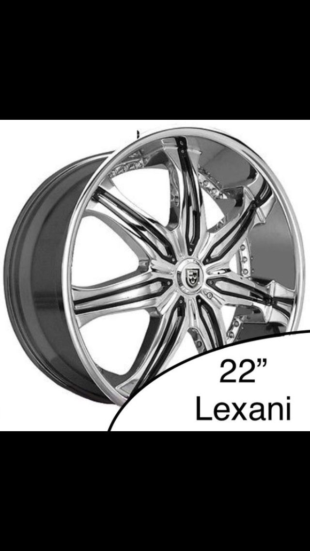 3x 22" Lexani LX-7 Rims - Chrome w/ Black Inserts