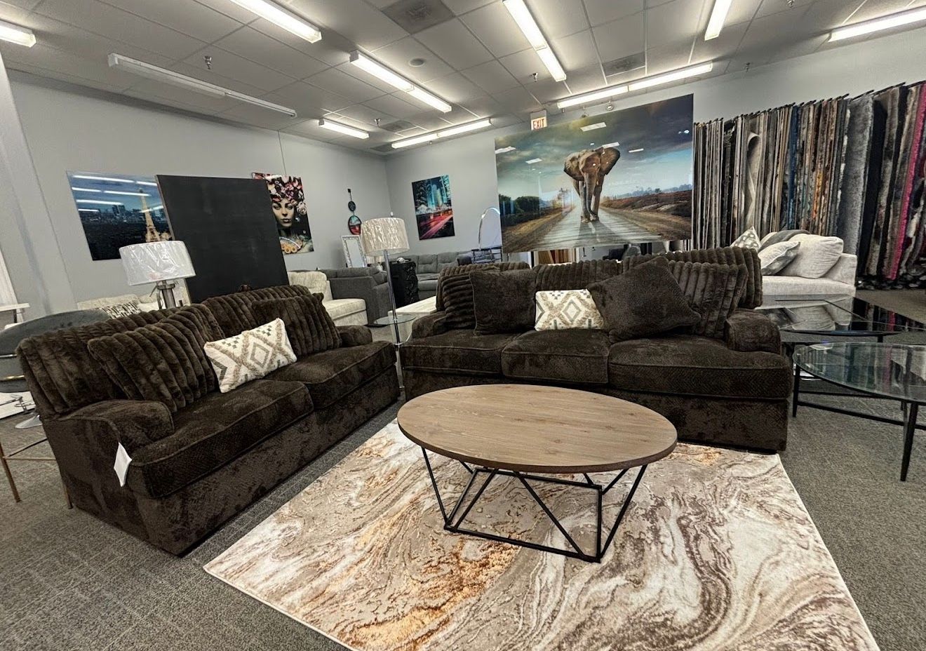 Loveseat,corduroy Sofas ,2piece Set ,brown Sofas