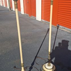 Pair Art Deco Torchieres 1940s Marble Base