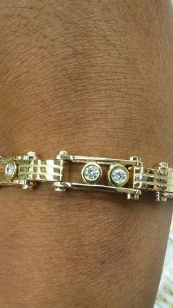 14k Gold Bracelet 61.1 grams solid 3.50 ct Diamonds