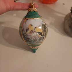 Vintage Lena Liu Signed Lyrical Beginnings Birds Bradford Editions Christmas Tree Ornament Collectable Gift