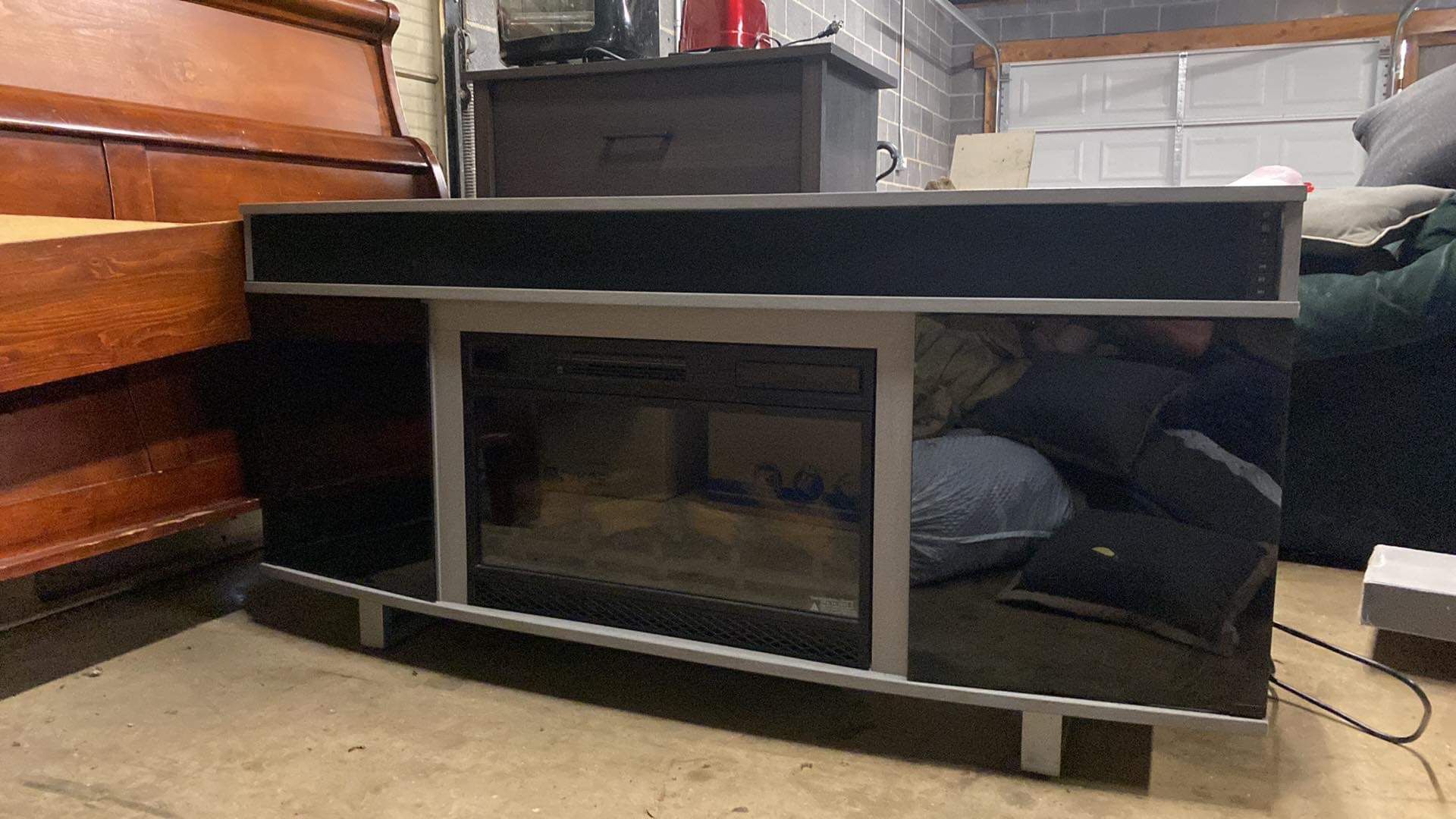 Tv Center Fire Place Surround Sound It’s Even Bluetooth And Fireplace Also Heater 2 Remotes Brand New Cost 1400 Asking 300