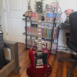 Epiphone SG Standard Electric Guitar Cherry with Mustang LT25 amp included 