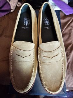 Cole Haan Beige Suede Penny Loafers