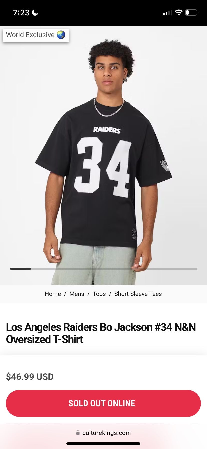 Los Angeles Raiders Bo Jackson #34 Mitch and ness
