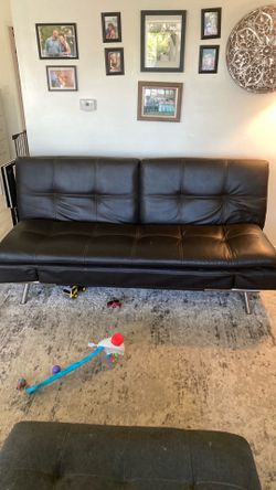 Black leather futon from Costco