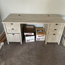 Solid Wood Desk With Matching Bookcase