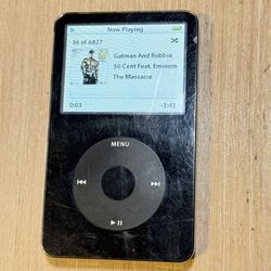 iPod Model:A1136 5thGen 60GB Blk Tested Working w/Charg-6827 Songs Read Info Blw   